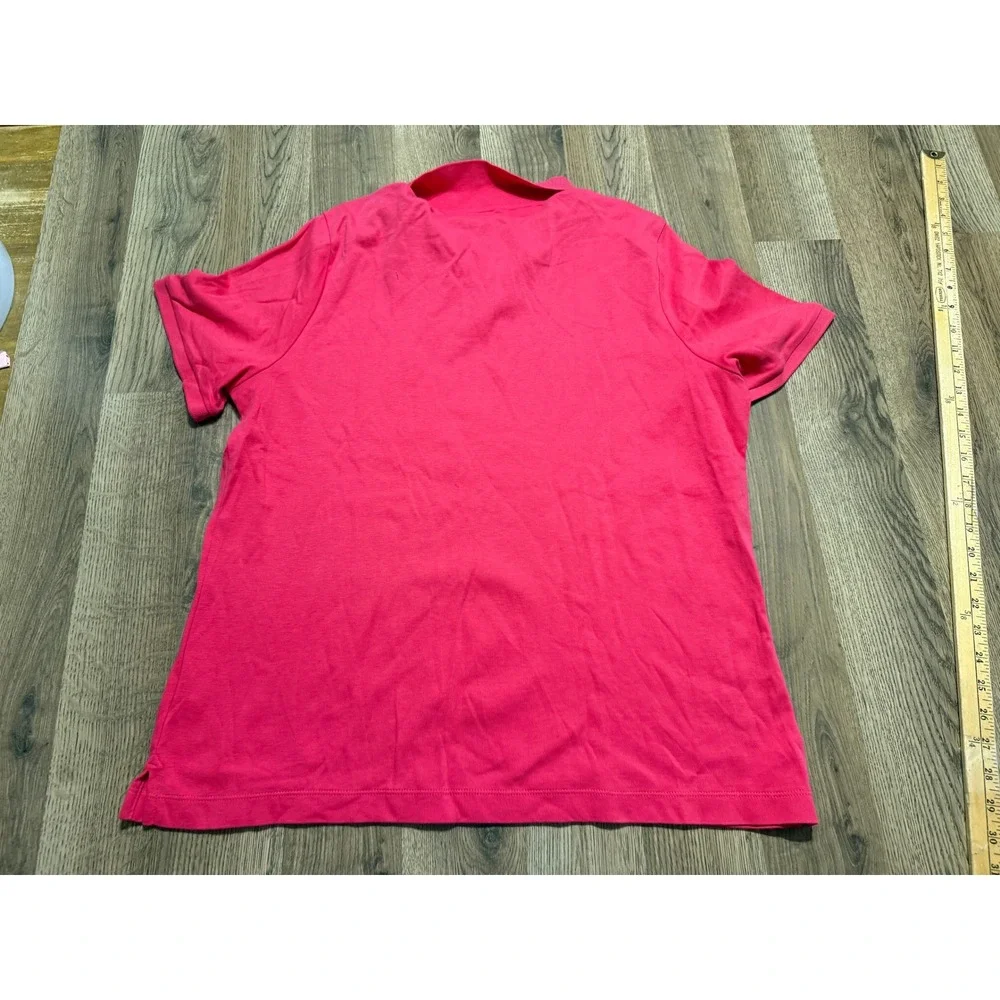 Lands End Polo Shirt Girls XL 18-20 Pink Youth Short Sleeve Cotton Excellent